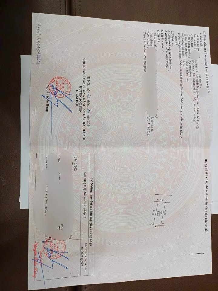 Đất Sóc Sơn 55.4m2 - Mặt tiền 4.31m - Sổ hồng riêng - Giá nhỉnh 1 tỷ