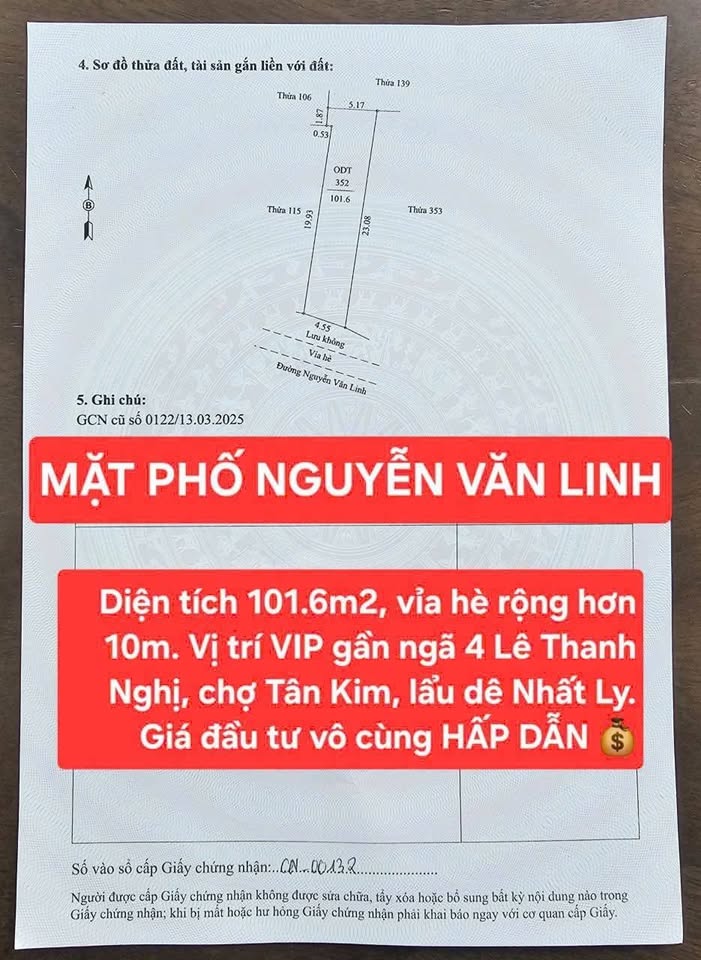 Đất vàng Nguyễn Văn Linh, 3 lô mặt phố vip, kinh doanh bất tận, giá hời