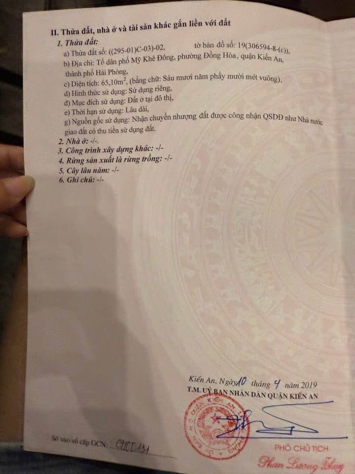 Đất vàng Đồng Hòa - Ngay cửa dự án Golden Point, Hải Phòng