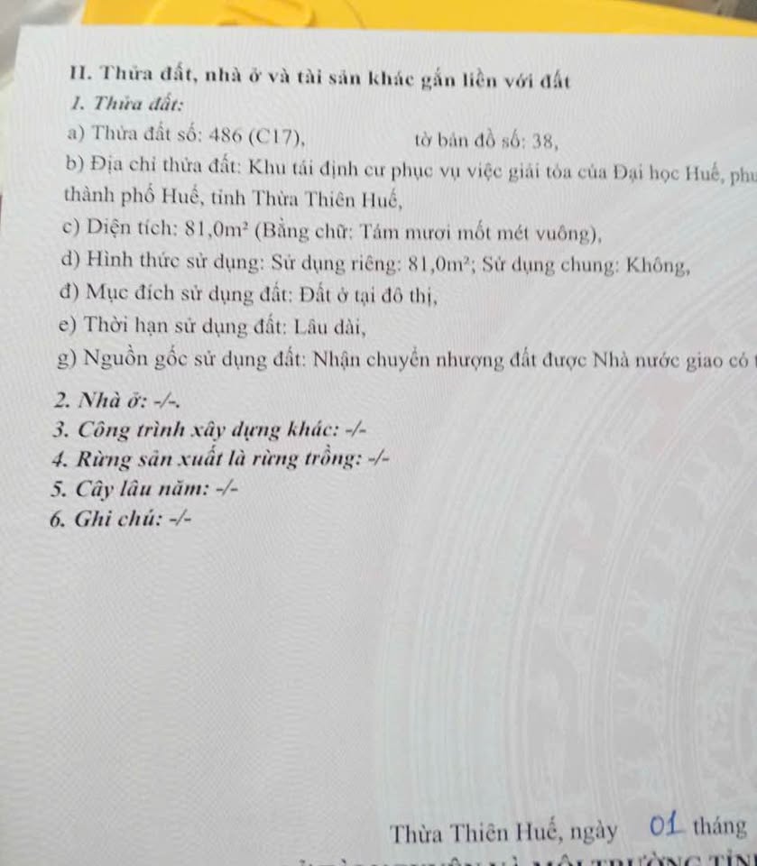 Chốt kèo liền tay - Bán đất KQH Đại Học Huế, giá siêu yêu thương