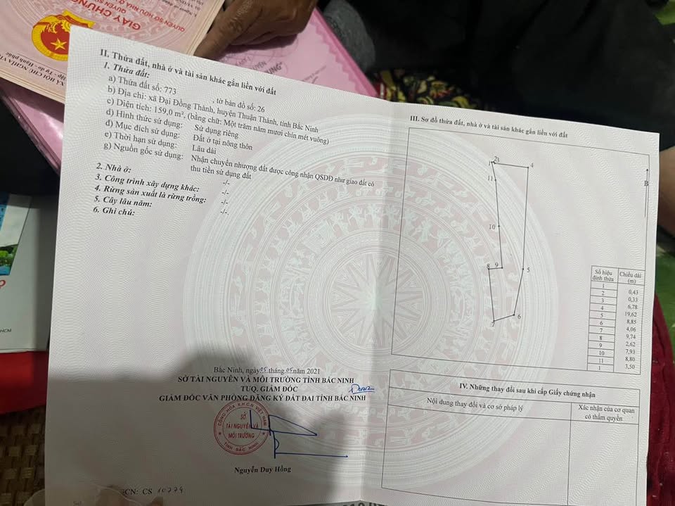 Bán đất 159m2 tại xã Đại Đồng Thành, huyện Thuận Thành, ỉnh Bắc Ninh, đường ô tô