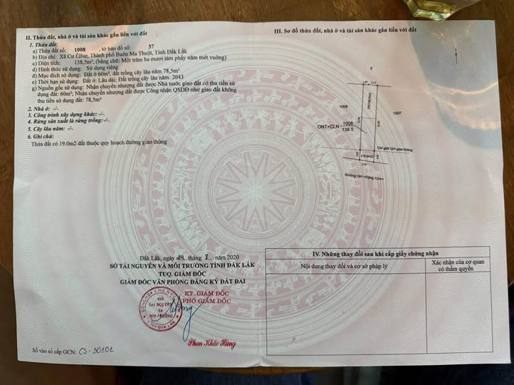 Siêu phẩm đất mặt tiền đường nhựa 12m tại 442 Y Moan, Đắk Lắk đây ạ