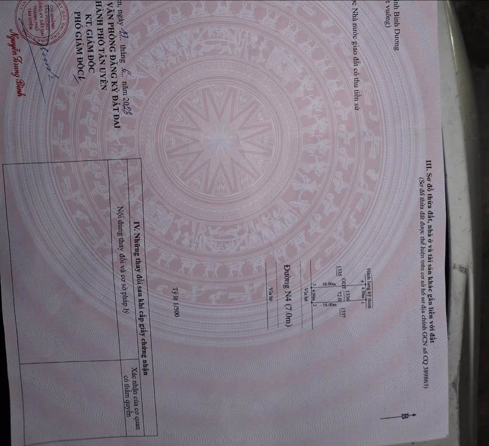 Bán đất 72m² full thổ cư, đường nhựa 8m tại Thuận An, Bình Dương