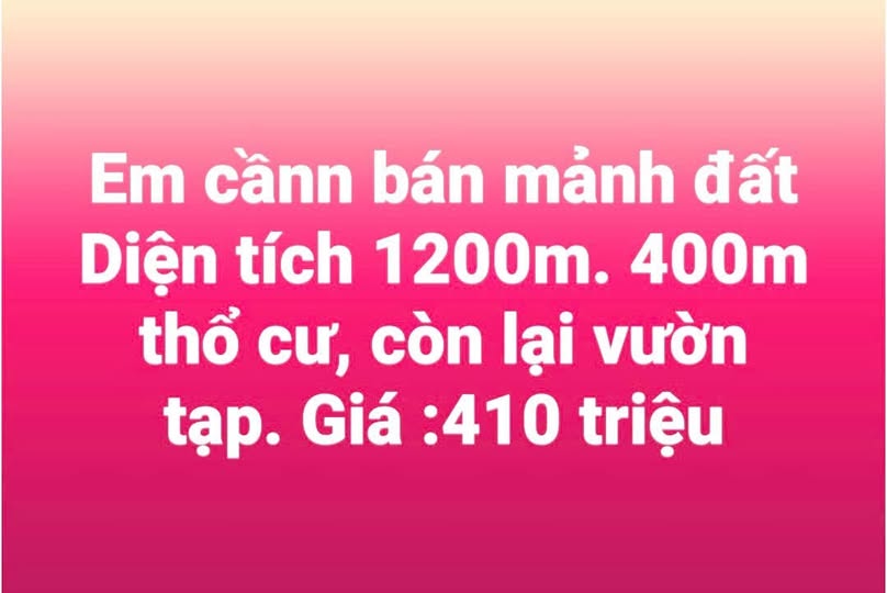 Đất vườn 400m2 tại Lào Cai, ô tô vào tận nơi, giá chỉ 410 triệu