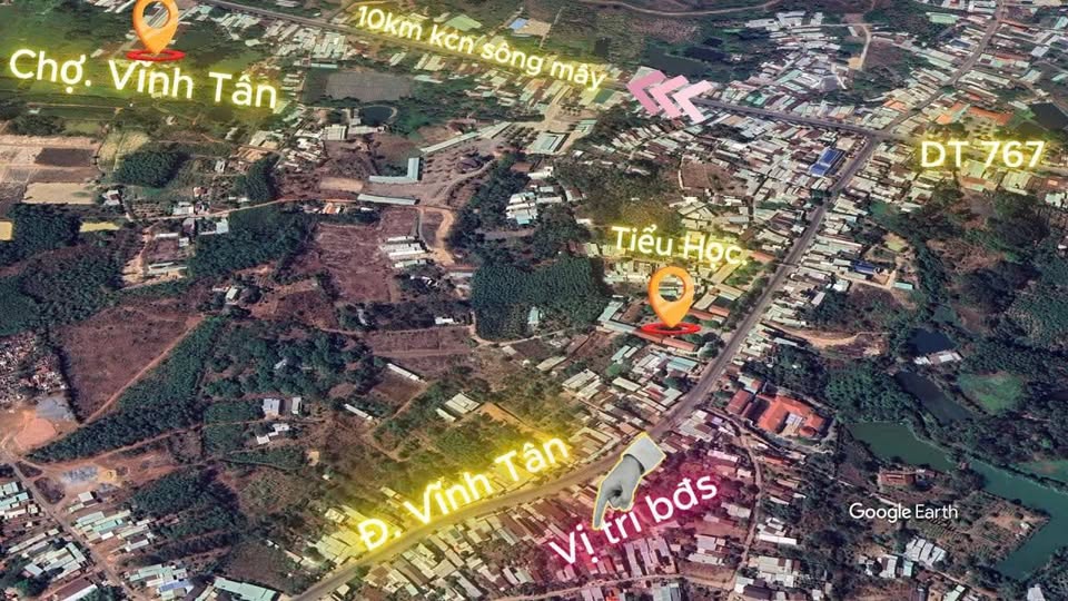 Bán đất góc 2 mặt tiền 324m2, thổ cư 100%, sổ riêng, đường nhựa rộng, gần khu công Sông Mây