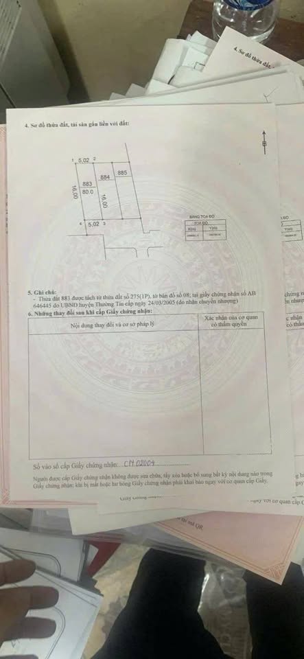 Bán đất 80m2 Chương Dương, Thường Tín, Hà Nội, mặt tiền 5,02m, ô tô quay đầu