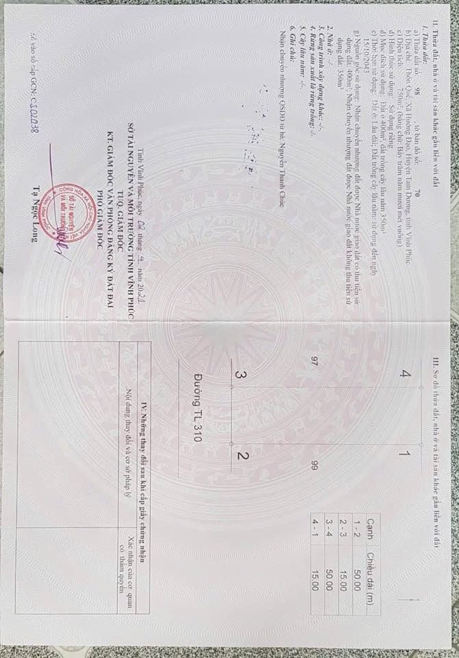 Đất Vĩnh Phúc 750m2 có xưởng, điện 3 pha