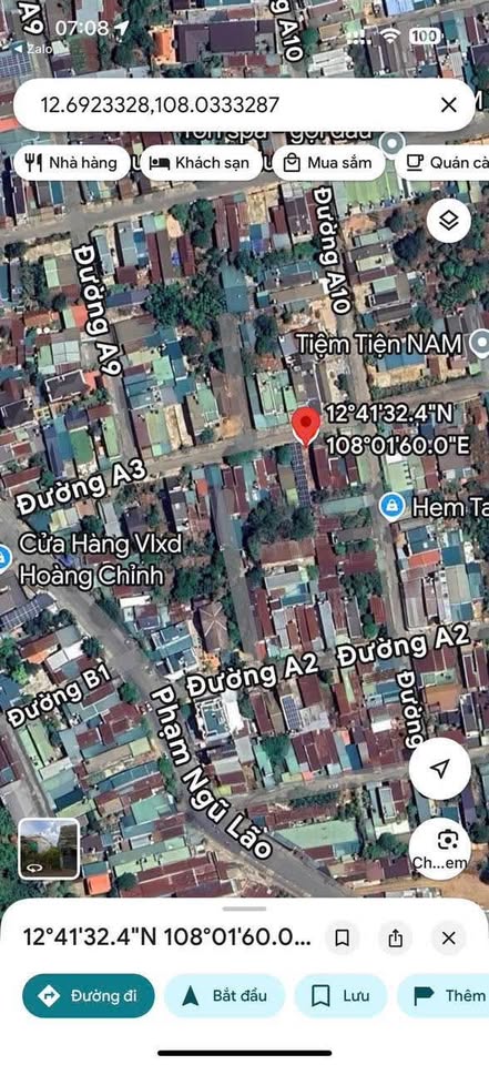 Đất mặt tiền A3 - Phạm Ngũ Lão, 115m2, 3,3 tỷ, đường 10m, dân cư đông đúc