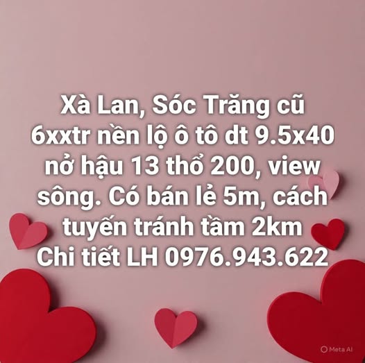 Đất Sóc Trăng giá rẻ bất ngờ, mặt tiền rộng, nở hậu tài lộc