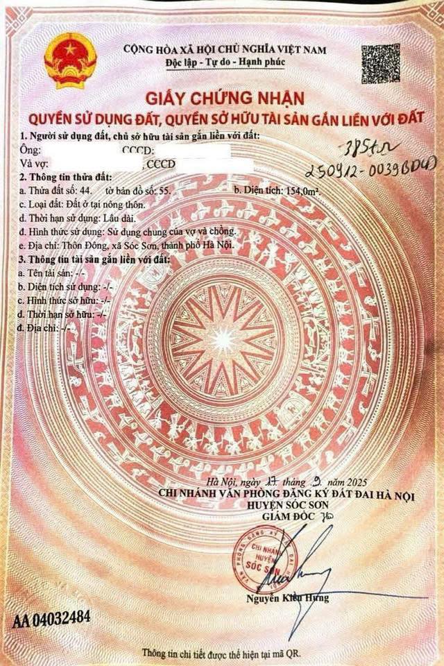 Bán gấp nhà 2 tầng 154m² thổ cư Phù Lỗ, Sóc Sơn – Ô tô ngủ trong nhà, giá hời