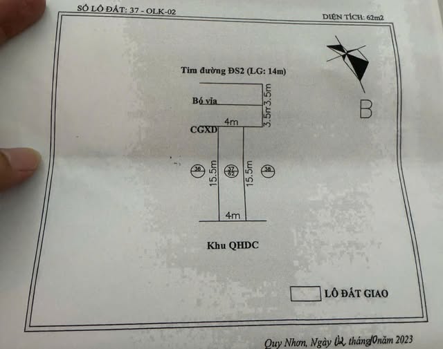 Nhà mới đẹp, view công viên, 62m2, 3,65 tỷ, Quy Nhơn