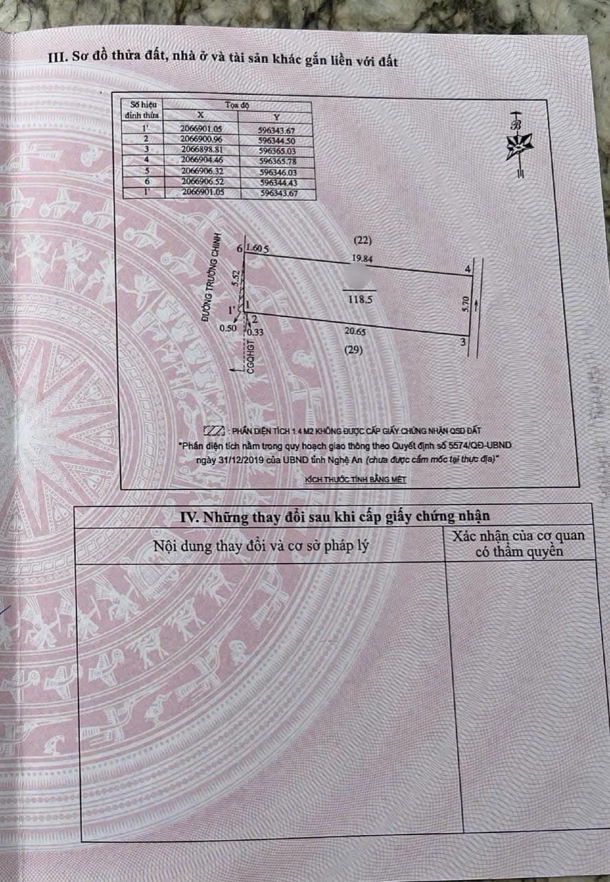 Đất mặt đường Trường Chinh, Vinh vỉa hè 50m, kinh doanh bất tận