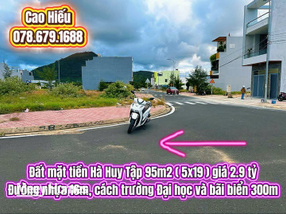 Đất mặt tiền Hà Huy Tập 95m2 chỉ 2,9 tỷ, gần biển và đại học, cơ hội đầu tư sinh lời