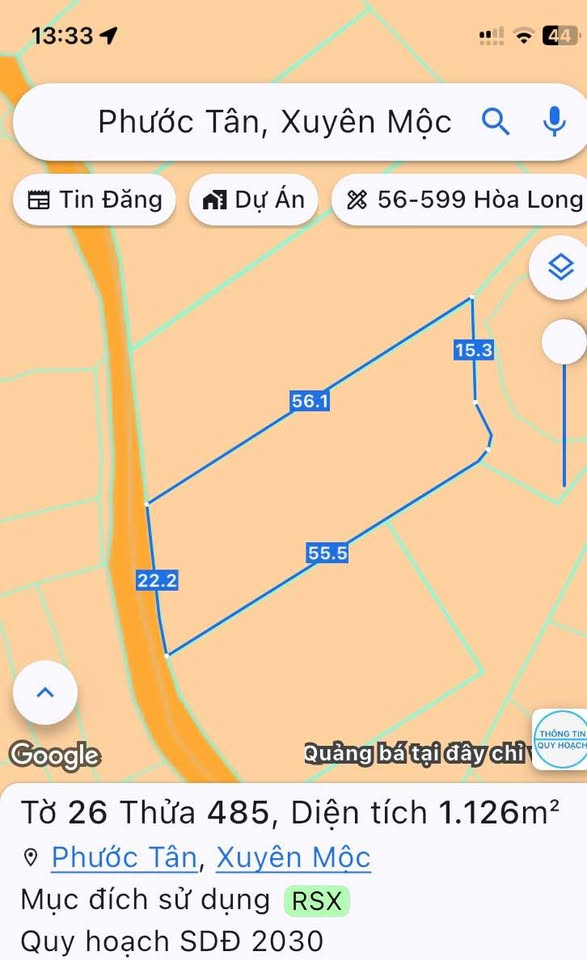 Đất vườn xíu xiu, Hồ Tràm giá hạt dẻ chỉ 1 tỷ