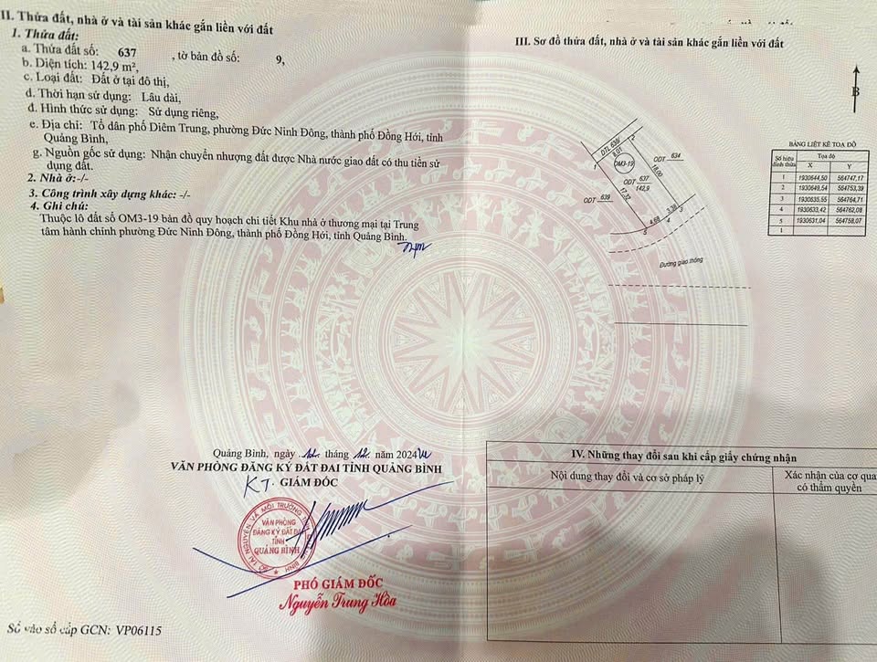 Đất vàng Đồng Hới - Lô góc hướng Nam tài lộc