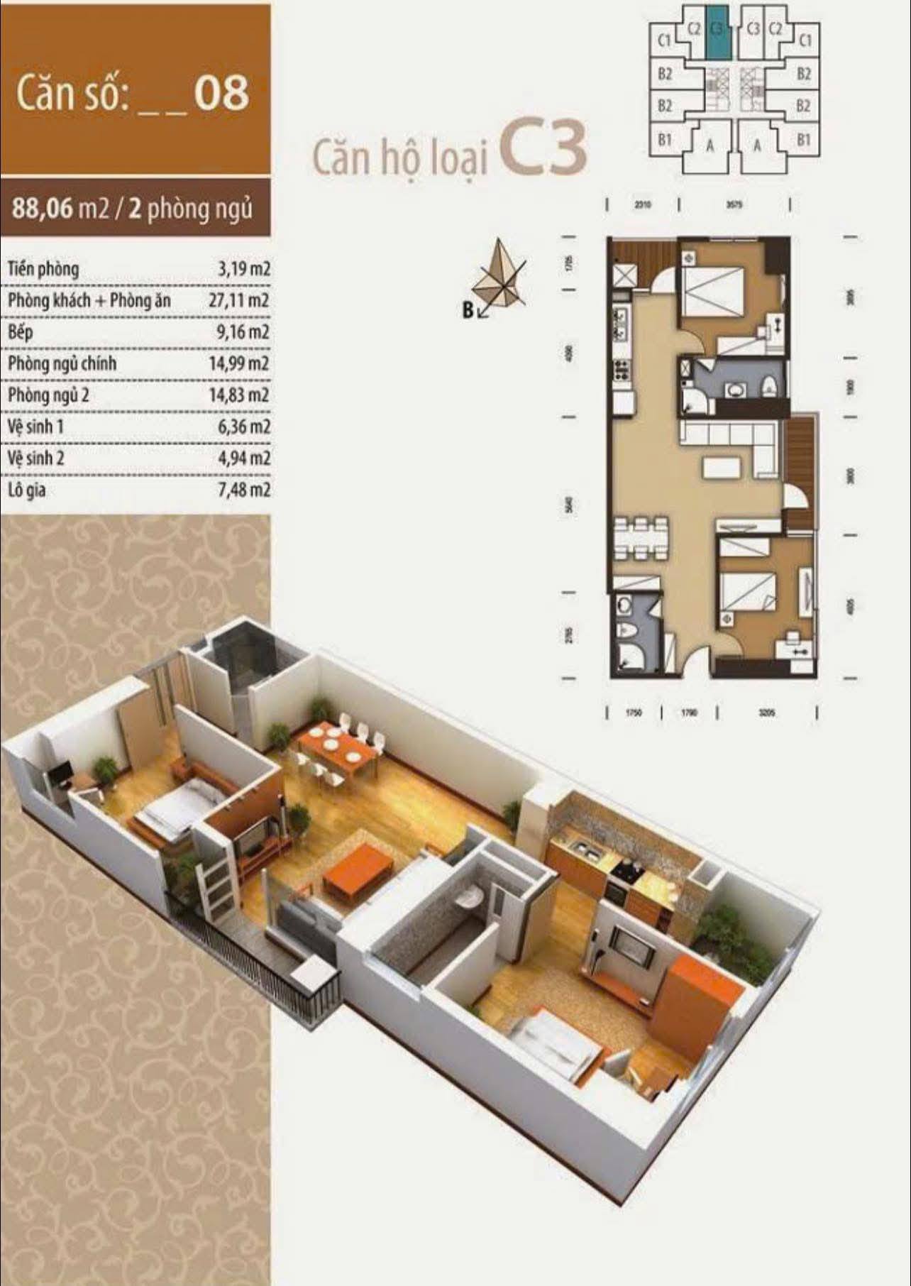 Cần bán căn hộ 2 phòng ngủ, 2 nhà vệ sinh tại dự án The Pride, Hà Đông