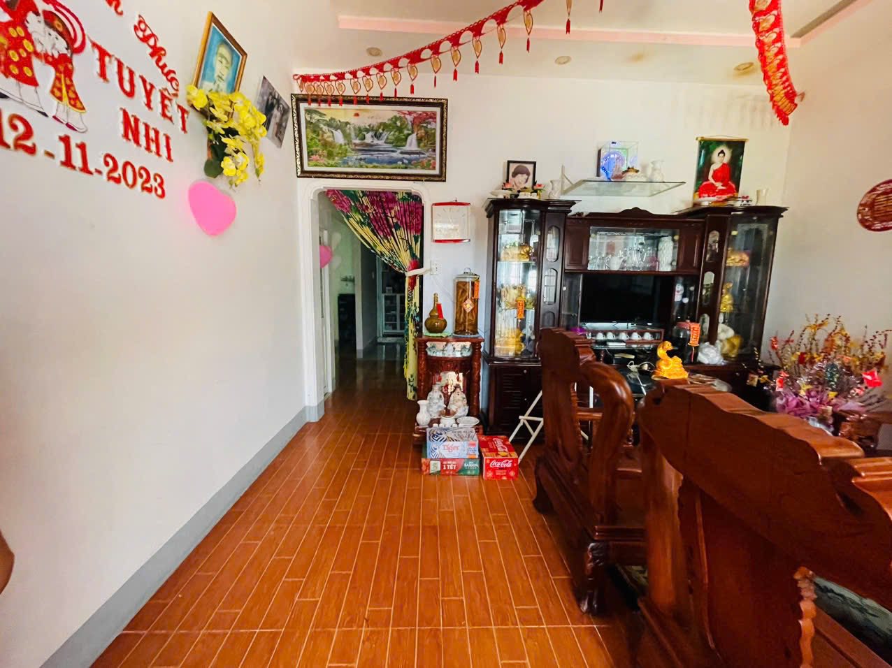 Nhà có diện tích 5m x 21m, với 3 phòng ngủ, phù hợp cho gia