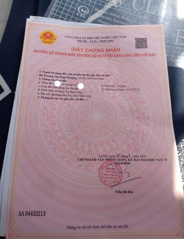 Bán đất Bình Phú, Bến Tre 155m2, 250 triệu