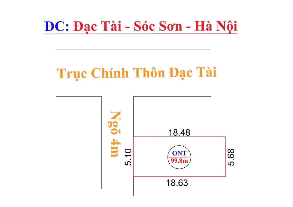 Cơ hội sở hữu ngay lô đất vuông vắn tại Đạc Tài, Mai Đình, Sóc Sơn, Hà Nộii