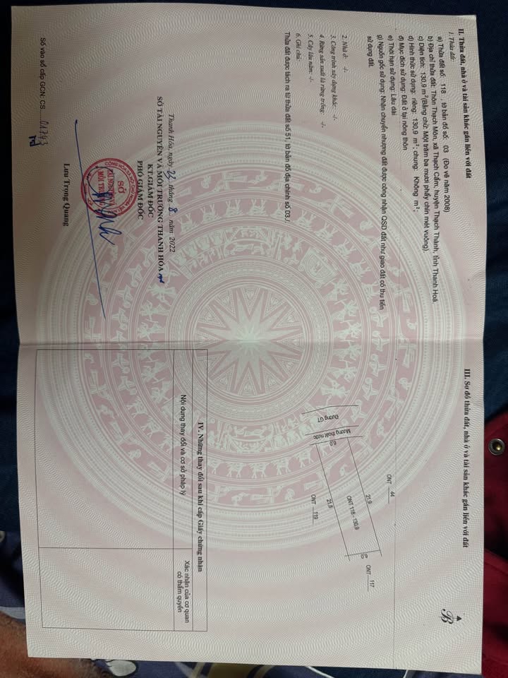 Bán đất Thành Minh, Thanh Hóa - Sổ đỏ chính chủ, 2 ô tô tránh