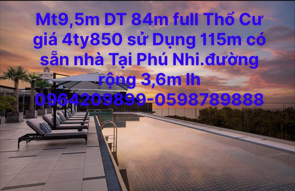 An cư lạc nghiệp tại Phú Nhi, nhà thổ cư, diện tích rộng rãi, giá tốt