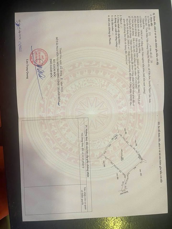 Bán đất thổ cư diện tích lớn 5400m2 tại Ngọc Lặc, Thanh Hóa