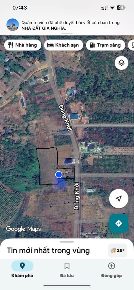 Bán 5000m2 đất mặt tiền đường Đồng Khởi, Gia Nghĩa - Thích hợp làm nhà vườn, kho bãi