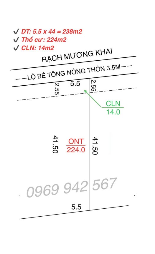 Siêu phẩm đất nền 238m2, đã có sẵn 224m2 thổ cư, sẵn sàng cho bạn xây tổ ấm hoặc đầu tư sinh lời