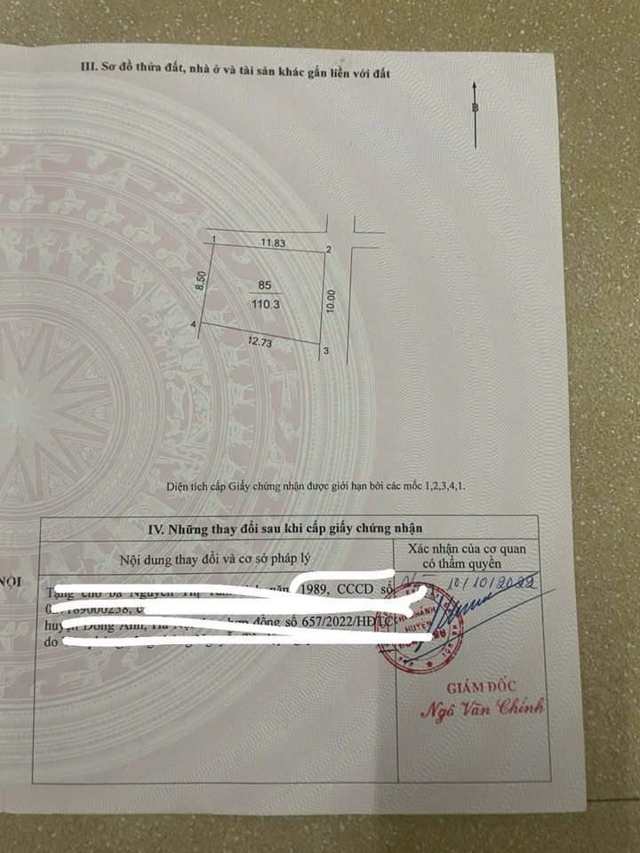 Bán gấp lô góc 3 tầng Cổ Dương 110m2, ô tô tránh, chỉ 100 triệu/m2