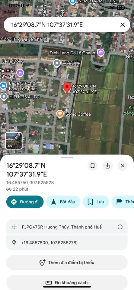 Bán gấp đất 296m2 mặt tiền 15,5m tại Thủy Vân, Thừa Thiên Huế