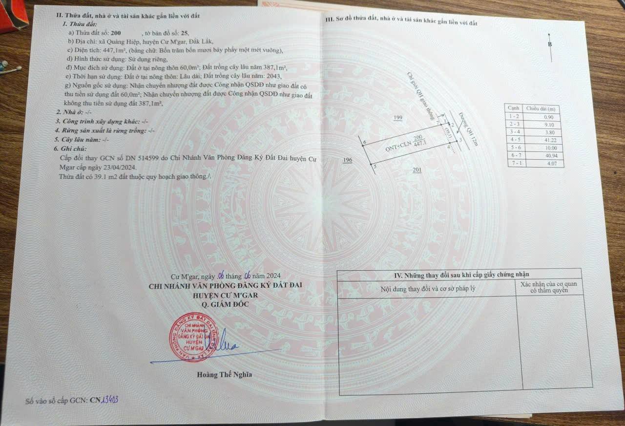 Đất Quảng Hiệp, 310 triệu/lô, 447m2, sổ sẵn, xây nhà hay để dành đều ngon