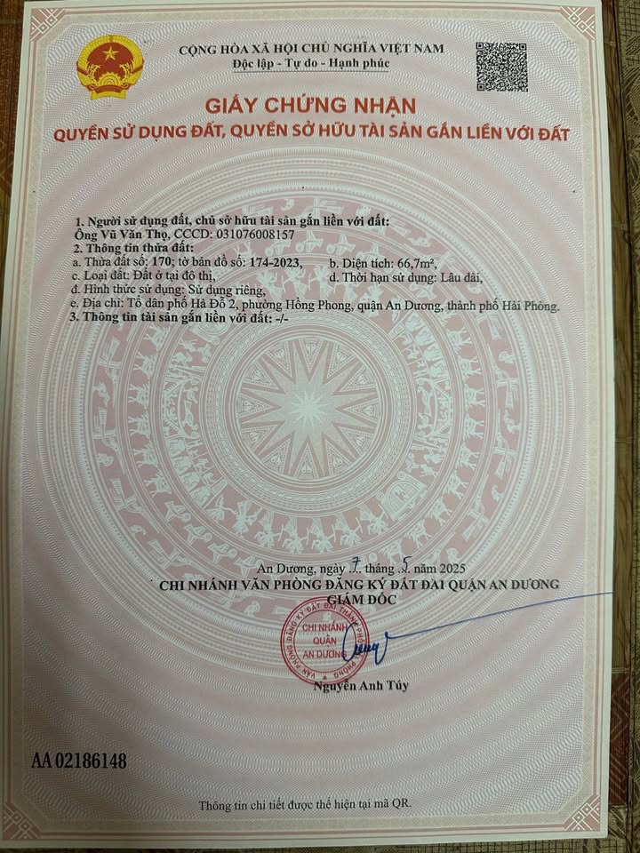 Siêu phẩm đất nền 66,7m2 tại quận Dương Kinh, thành phố Hải Phòng