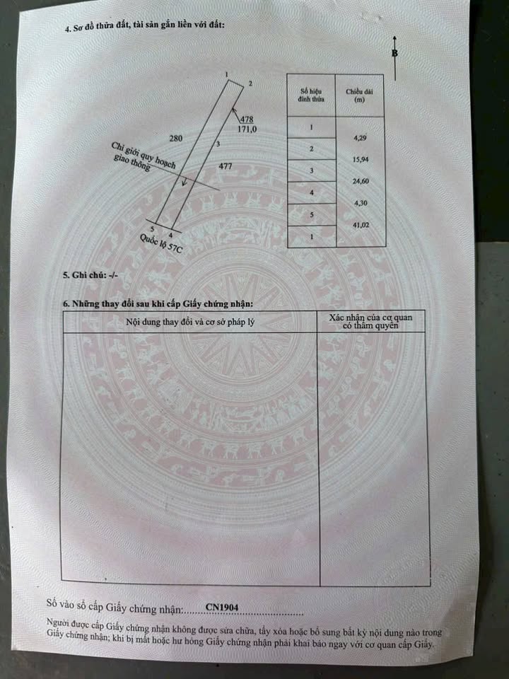 Bán đất nền mặt tiền Quốc lộ 57C, Thuận Điền, Bến Tre - 170m2, 790 triệu
