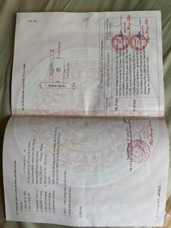 Bán đất thổ cư Hòa Nghĩa, Dương Kinh, Hải Phòng, diện tích 220m2, giá 19,5 triệu/m2