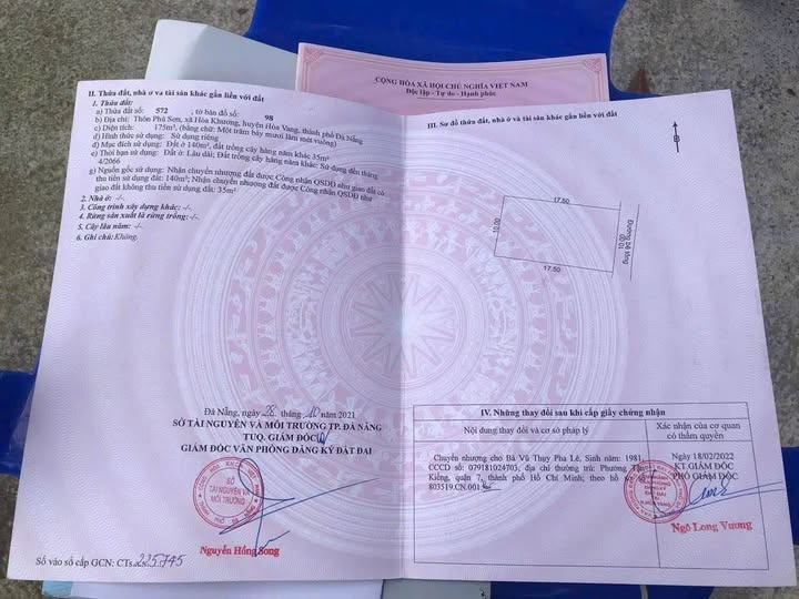 Cơ hội sở hữu ngay lô đất tuyệt đẹp tại xã Hoà Khương, Đà Nẵng