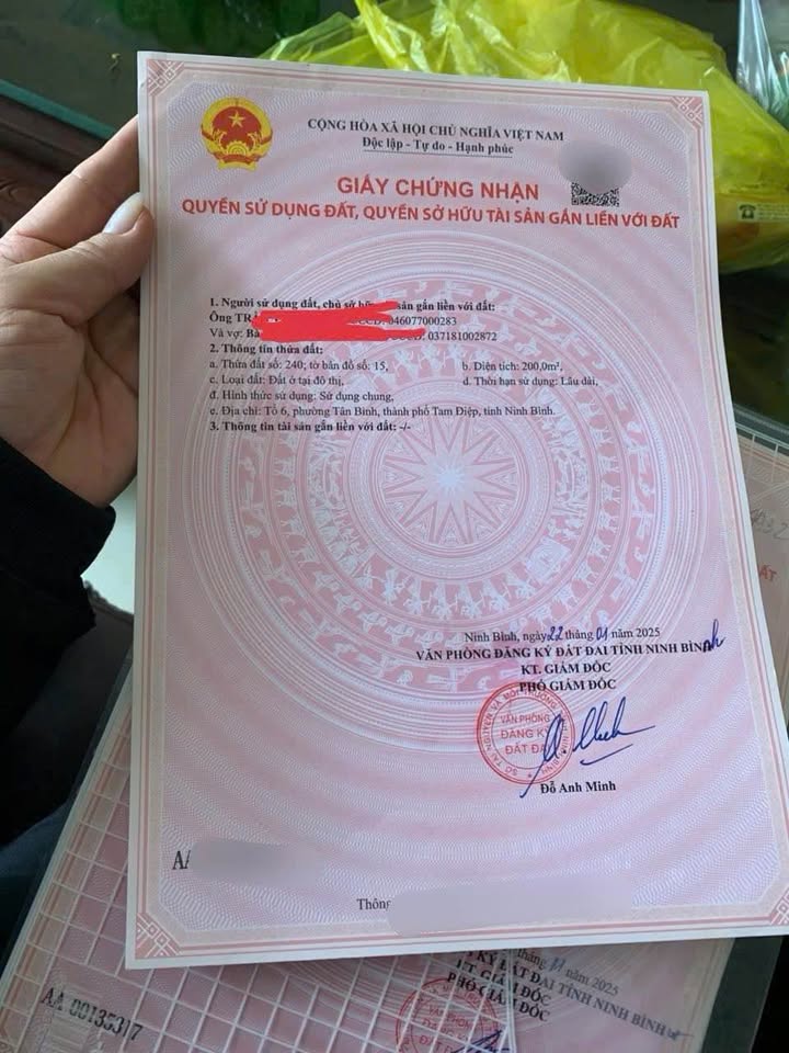 Cơ hội vàng sở hữu ngay lô đất tuyệt đẹp tại tổ 6, phường Tân Bình, thành phố Tam Điệp, Tỉnh Ninh Bình