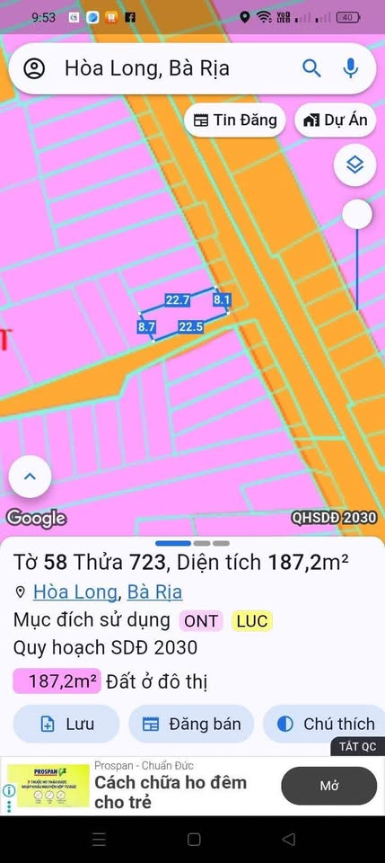 Lô góc 2 mặt tiền đường HL2, Hòa Long, Bà Rịa vị trí đẹp, gần Hòa Long Center