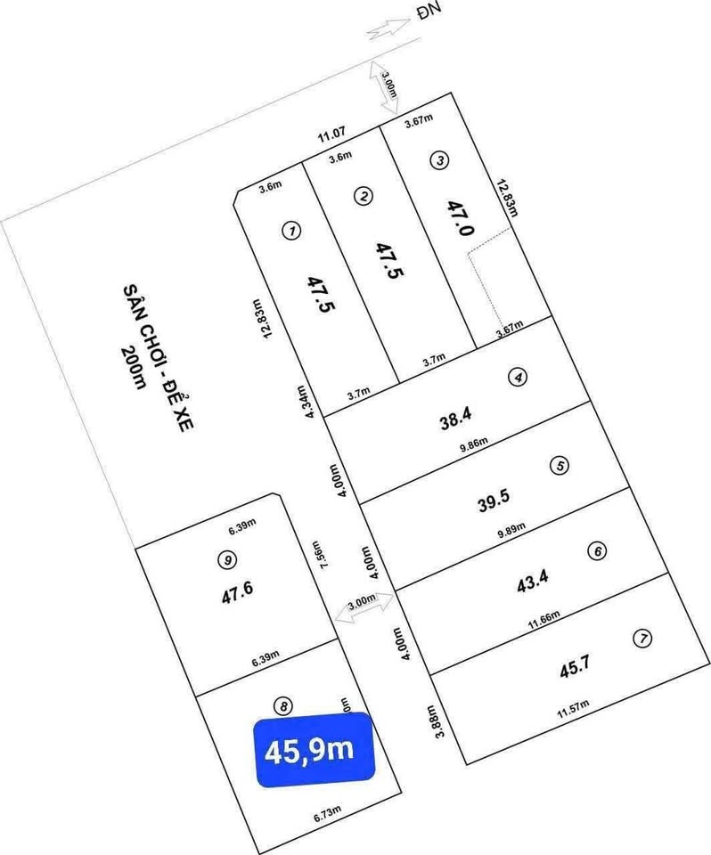 Bán đất 45,9m² Hoàng Diệu, gần công viên Nước, ô tô đỗ cửa