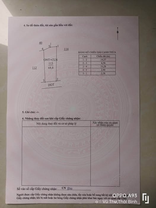 Đất nền 68m² tại Kiều Mộc, Tân, Thái Bình hơn 300 triệu, chủ gửi