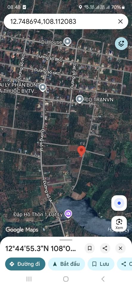 Đất vườn nghỉ dưỡng 1,2 sào Đạt Lý, mặt tiền rộng 39m