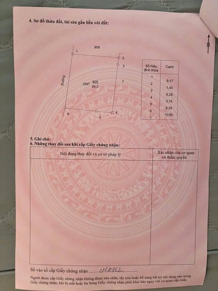 Đất thổ cư vuông vắn 99m2 tại Xóm Vải, Quất Lưu, gần thành phố Vĩnh Yên giá tốt