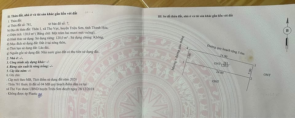 Đất thổ cư Thọ Vực, mặt tiền rộng, ô tránh, đầu tư siêu lợi nhuận