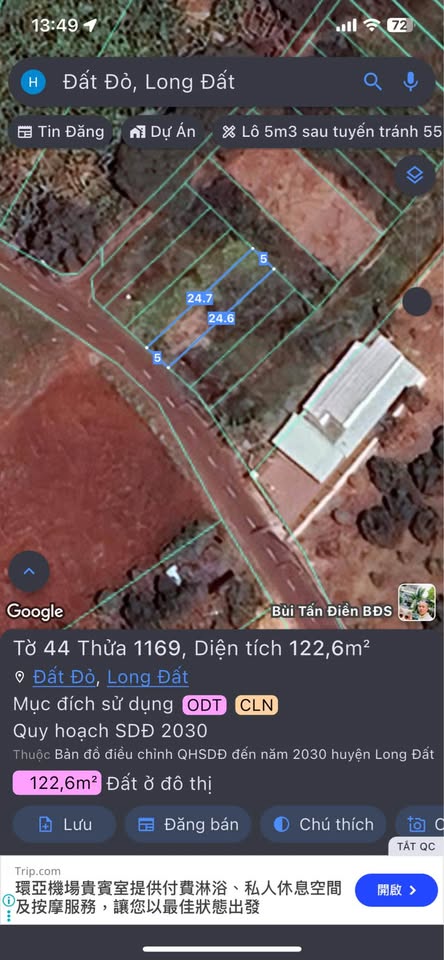 Đất đỏ Vũng Tàu đất mặt tiền đường 10m, giá chỉ 1,1 tỷ, dân cư đông đúc