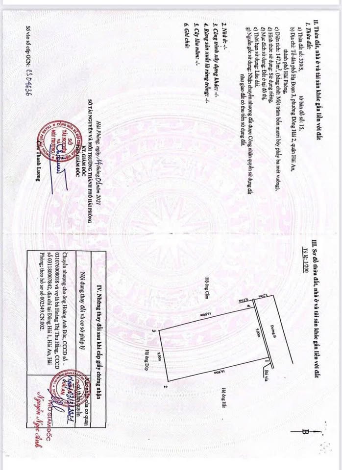 Cơ hội vàng để sở hữu lô đất tại Hạ Đoạn 3, Đông Hải, Hải An, Hải Phòng