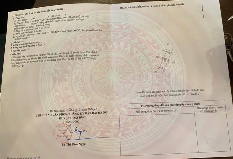 Bán đất vàng 40,4m2 thị trấn Trạm Trôi giá hời 3,23 tỷ