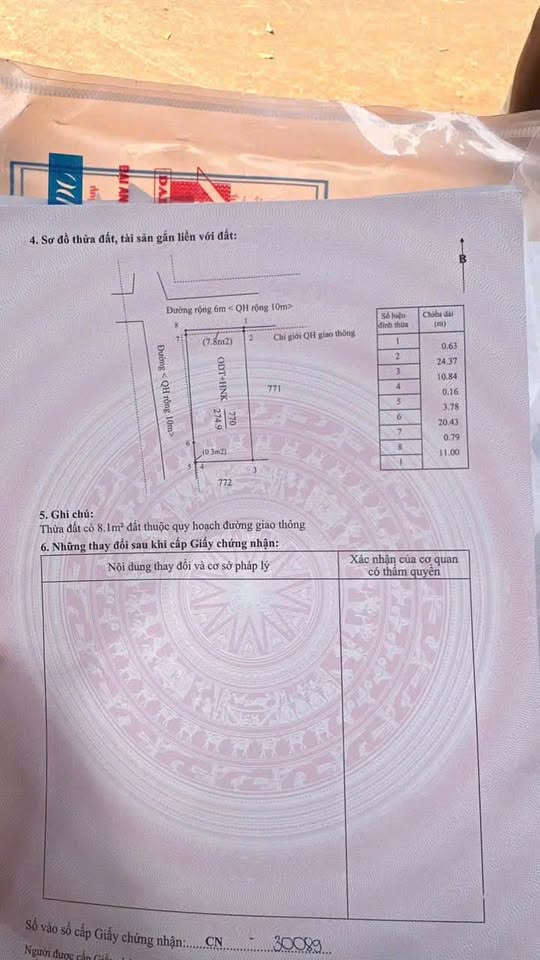 Bán đất góc 2 mặt tiền, Thôn 4 Cư Bua, Đắk Lắk 275m², hướng Bắc