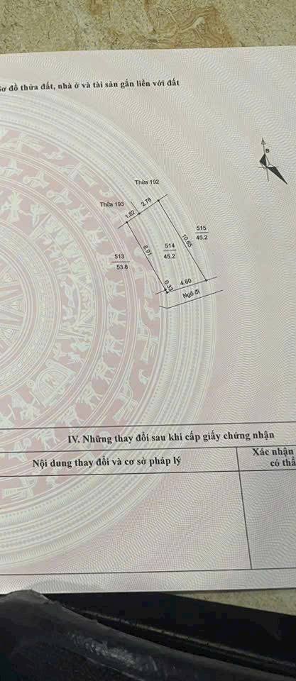 Mảnh đất vuông vắn, hướng Đông Nam, sẵn sổ hồng tại ngõ 245 Bình Lộc, Hải Dương