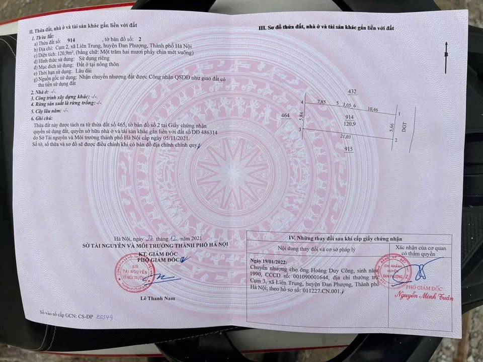 Đan Phượng - Hà Nội, ất 120m2, đường thông ô tô đỗ cửa, giá siêu hời