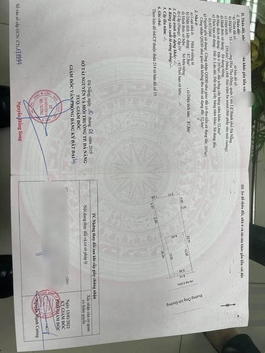 Bán đất mặt tiền đường kinh doanh sầm uất, Cẩm Lệ, Đà Nẵng, 239m² Hướng Đông