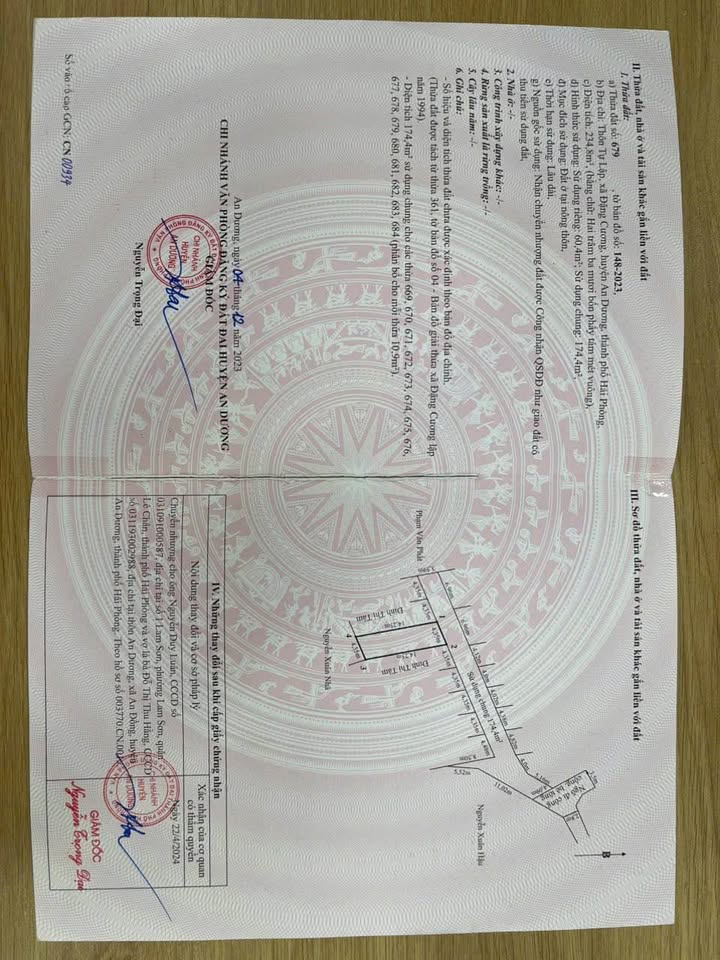 Bán đất 60,4m2 hướng Tây Bắc, gần chợ Minh Kha, An Dương, Hải Phòng